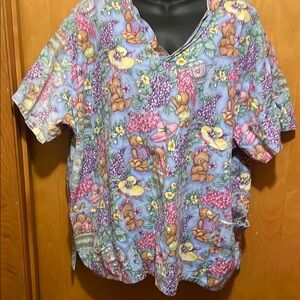 Floral Teddy Bear Print Women's Top